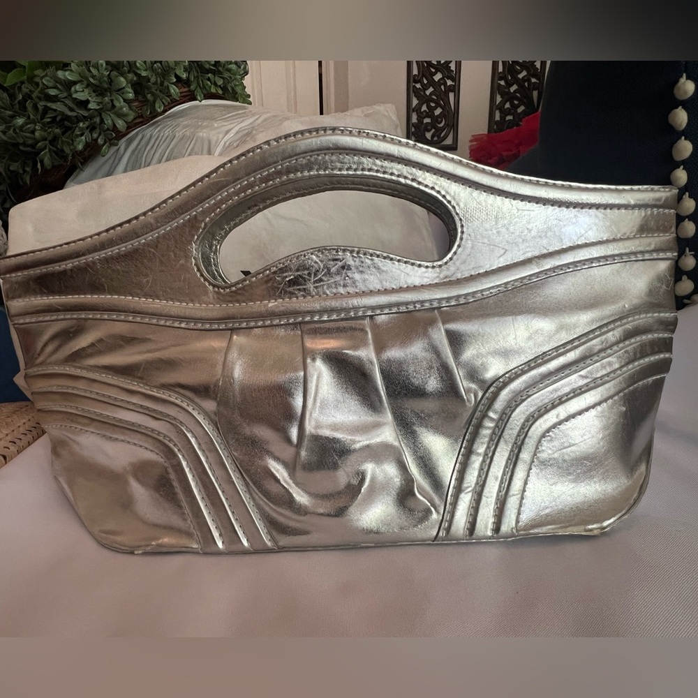 Maxx New York silver metallic handbag